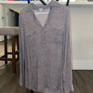 Splendid medium camp shirt classic beige and white euc